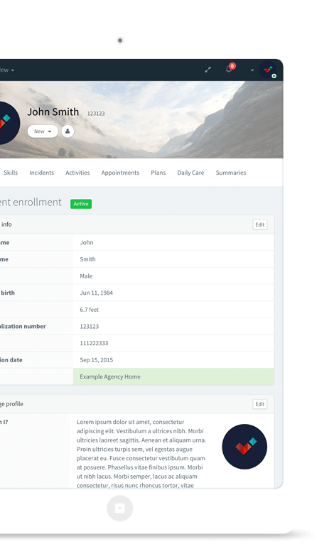 Sample preview of QLA application on tablet